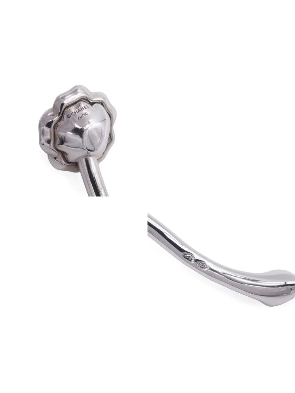 Chanel Camellia Collection Bracelet White Gold 18K Diamond S Bangle